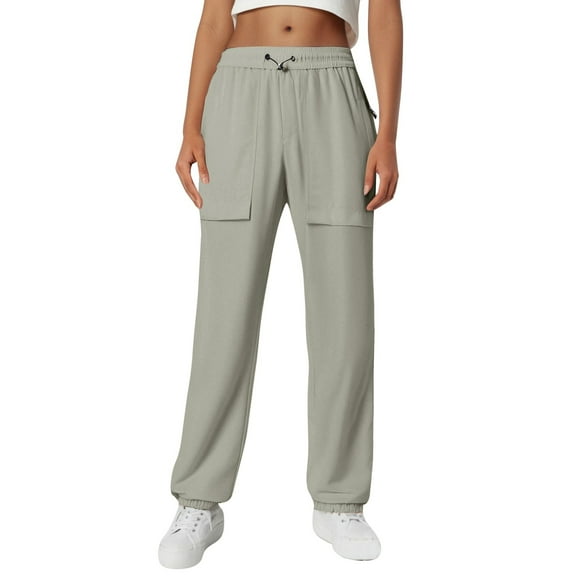 OSOLU Solid Color Women Hiking Cargo Pants Outdoor Pants Casual Work Travel Pants Trousers Daily Relaxed Fit Breathable Bottoms