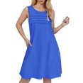 thumbnail image 1 of OSOLU Solid Color Women Pleated Front Tank Dresses Fashion Casual Sleeveless Pockets Dress Stylish Sundress Dresses For Women 2025 Elegant Classy, 1 of 6