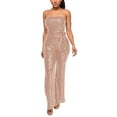 thumbnail image 1 of OSOLU Solid Color Women Sleeveless Strapless Sequined Jumpsuit Classic Dailywear, 1 of 6