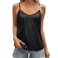 thumbnail image 1 of OSOLU Solid Color Women Sparkly Sequin Camisole Tops Stylish Layering Underwear For Parties Events Shirts Boho Dailywear, 1 of 5
