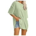 thumbnail image 1 of OSOLU Solid Color Women Summer Oversized T-Shirt Tshirts Tee Casual Short Sleeve Loose O-Neck Tops For Everyday Wear Fashionable Dailywear, 1 of 9