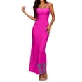 thumbnail image 1 of OSOLU Solid Color Women Summer Spaghetti Straps Floral Maxi Dress Bodycon Party Wedding Guest Dress Comfort Sundress Dresses For Women 2025 Elegant Classy, 1 of 5