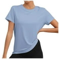 thumbnail image 1 of OSOLU Solid Color Workout Tops For Women UPF50+ Breathable Loose Fit Yoga T-Shirt Tee Tops Short Sleeve Running Gym Athletic Tee Tops Soft Dailywear, 1 of 7
