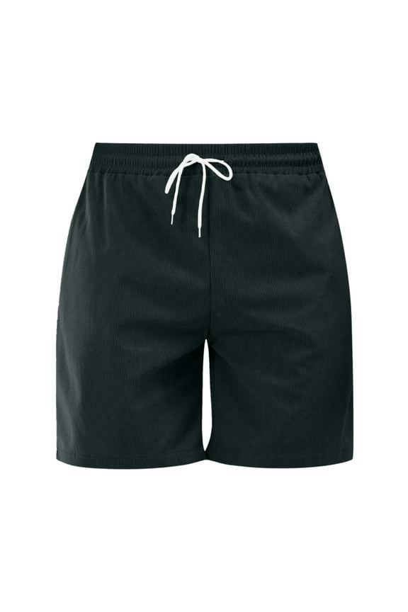 Summer Fashion Men's Cozy Shorts Solid Color Tie Simple Style Corduroy Sweatpants Trousers Daily Relaxed Fit Breathable Bottoms