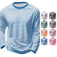 thumbnail image 1 of OSOLU Boys T-Shirts Striped Long Sleeve Crew Neck Casual Soft Comfortable Breathable Tees Daily Wear Fashion Seaside Tops, 1 of 6