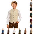 thumbnail image 1 of OSOLU Boys Tank Tops Solid Color Stand Collar Vest Festive Themed Sleeveless Jacket Casual Outerwear School Holiday Tops, 1 of 5