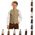 thumbnail image 1 of OSOLU Boys Tank Tops Solid Color Stand Collar Vest Festive Themed Sleeveless Jacket Casual Outerwear Summer Beach Tops, 1 of 5