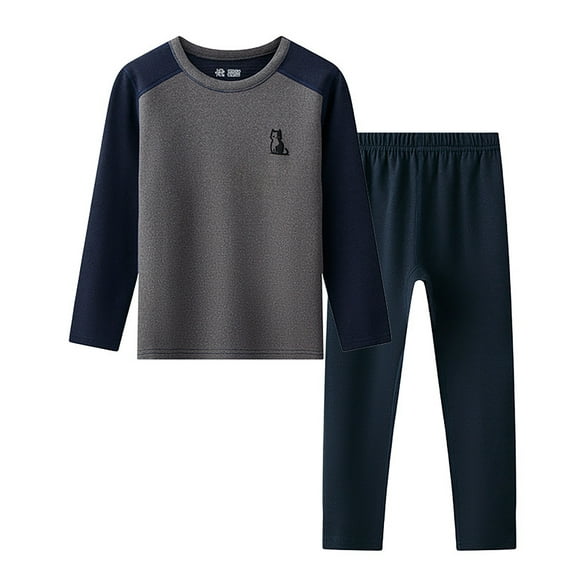OSOLU Girls Clothing Sets Round Neck Underwear Heated Base Layer Fall Winter Warm Long Sleeve Cold Weather Leisure Elegant Outfit Sets
