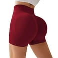 thumbnail image 1 of OSOLU Tight High Waist Push Up Quick Drying Breathable Yoga Pants Women's Running Sports Fitness Shorts Stretchy Running Joggers Sports Soft Tummy Control Workout Athletic Gym Bottoms Red XL, 1 of 6