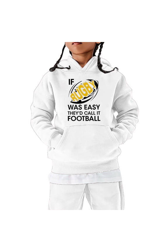Toddler American Football Sports Sweatshirt Vintage Fashion Sports Retro Kids Boys Girls Rugby Pullover Hoodie Trendy Dailywear, 13-14 Years