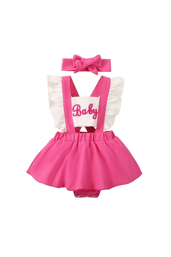 Toddler Boys Girls Fly Sleeve Ruffles Prints Romper Dress Jumpsuit Onesie Bodysuits One-Pieces Onesie Relaxed Fit Dailywear, 18-24 Months