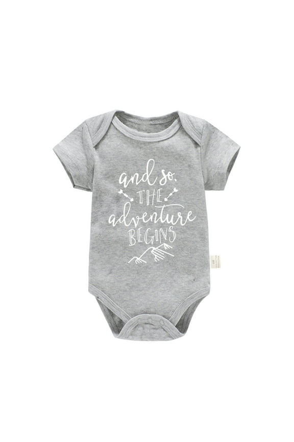 Toddler Boys Girls Short Sleeve Letter Print Romper Bodysuit For Children One-Pieces Onesie Baby Versatile Dailywear, 6-9 Months