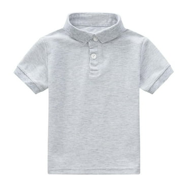 OSOLU Toddler Boys Girls Short Sleeve Summer Polo Shirts Casual Solid Color Gentleman Tops Holiday T Shirt Comfort Dailywear, 12-18 Months