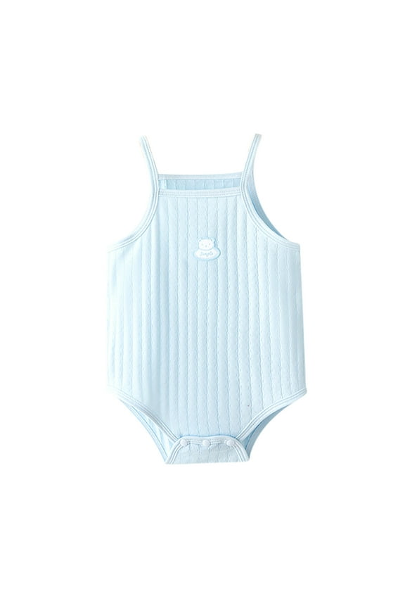 Toddler Boys Girls Sleeveless Solid Color Romper Jumpsuit Onesie Summer Bodysuits One-Pieces Onesie Comfort Dailywear, 6-12 Months