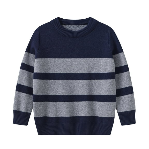OSOLU Toddler Boys Girls Striped Sweater Long Sleeve Warm Knitted Pullover Knitwear Tops Baby Boho Dailywear, 3-4 Years