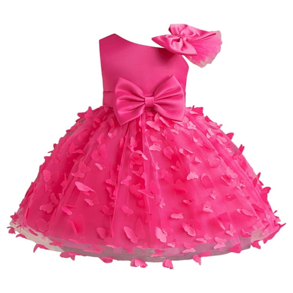 OSOLU Toddler Child Girls Tulle Pageant Dress Party Bow Knot Sleeveless Gown Dresses Baby Fashionable Dailywear, 2-3 Years