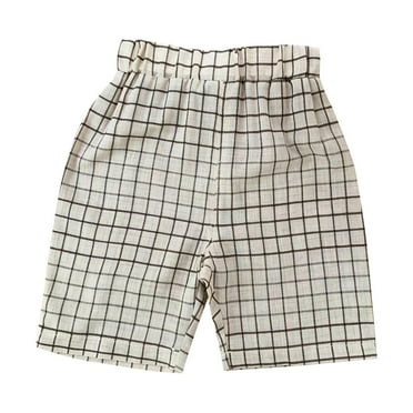 OSOLU Toddler Child Summer Plaid Knee Length Casual Pants Boys Waist Stretch Casual Going Out For 0 To 6 Years Infants Stylish Dailywear, 18-24 Months