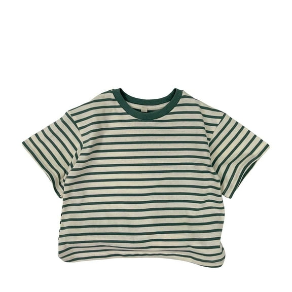 OSOLU Toddler Child Unisex T-Shirts Boys Girls Striped Casual T Shirt Tee Tops Baby Fashionable Dailywear, 6-12 Months