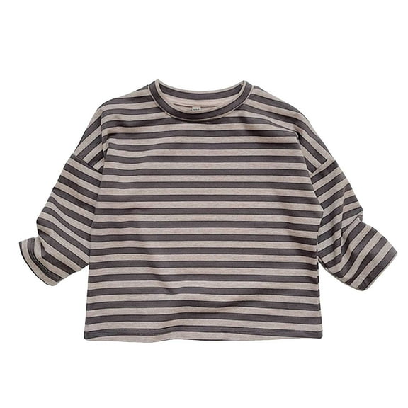 OSOLU Toddler Child Unisex T-Shirts Boys Girls Striped Casual T Shirt Tee Tops Boho Dailywear, 12-18 Months