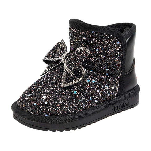 OSOLU Toddler Children Boots Girls Boots Fall Winter Single Boots High Boots Bow Fashion Outwear Trendy Shoes, 10.5-11 Years