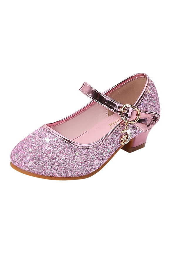 Toddler Girl Princess PU Sequins Shoes Children Silver Performance Shoes Leisure Footwear, 33