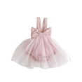 thumbnail image 1 of OSOLU Toddler Girls Cotton Spring Summer Bow Tie Solid Color Sleeveless Tulle Romper Bodysuit Dress Clothes Trendy Dailywear, 6-12 Months, 1 of 7