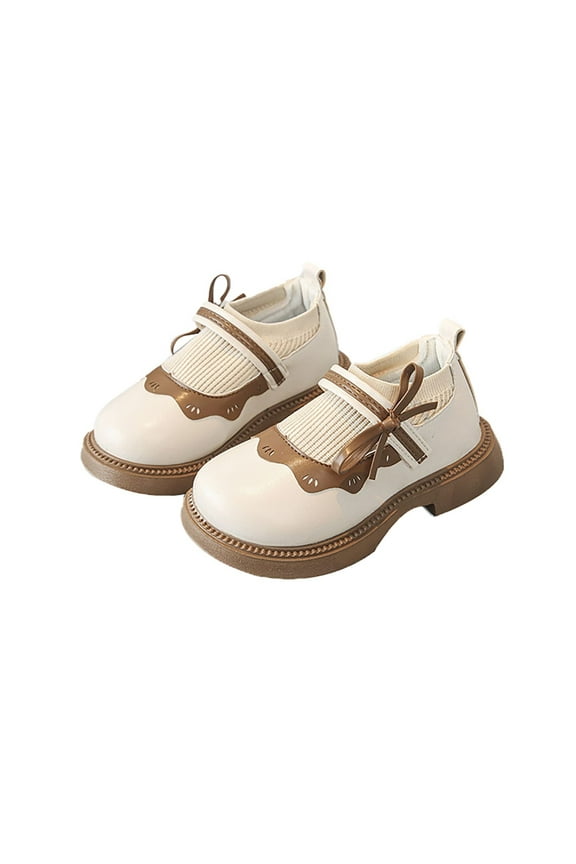 Toddler Girls Leather Shoes Spring Autumn Mary Jane Shoes Lace Sock Boots Child Black Soft Soled Leather Shoes Versatile Footwear, 5-5.5 Years