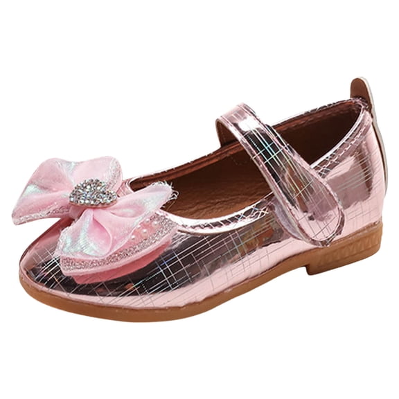 OSOLU Toddler Girls Sandals Fashion Floral Bow Heart Water Diamond Decoration Cute Flat Bottom Lightweight Hook Loop Princess Shoes Baby Fashionable Shoes, 3.5-4 Years