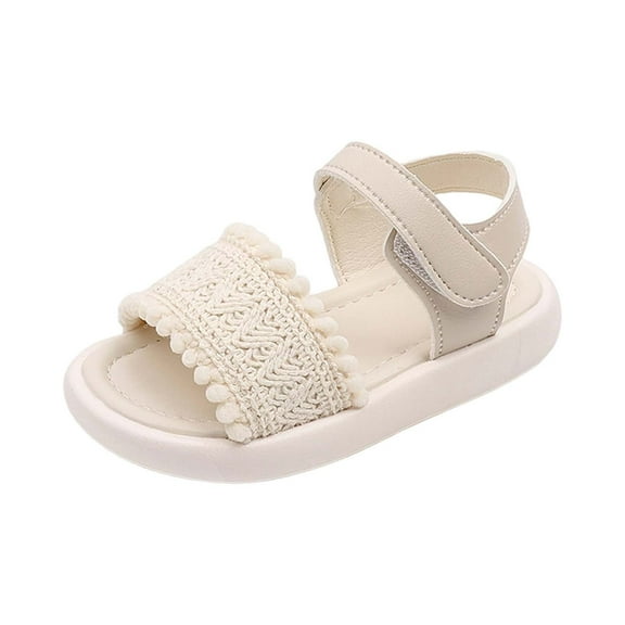 OSOLU Toddler Girls Sandals Soft Sole Casual Summer Shoes Breathable Comfortable Lightweight On Solid Color Footwear Fashionable Shoes, 4-5 Years