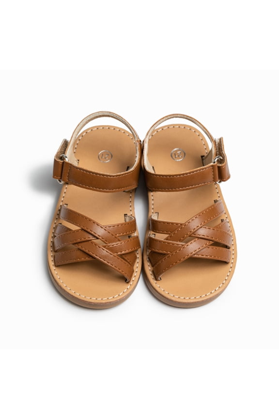 Toddler Girls Sandals Soft Sole Glitter PU With Flower Weaving Design Casual Summer Shoes For Baby To Ages 1 5Years Leisure Shoes, 5-5.5 Years