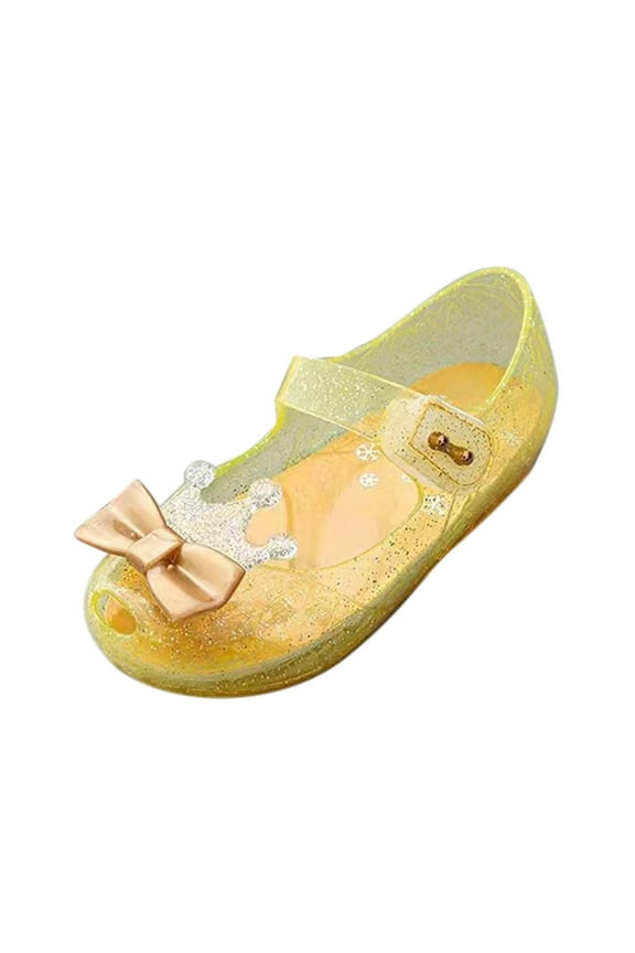 Toddler Girls Shoes Flash Diamond Soft Sole Non- Sandals Jelly Dance Shoes Princess Shoes Soft Shoes, 3.5Years