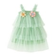 thumbnail image 1 of OSOLU Toddler Girls Sleeveless Floral Tulle Holiday Party Tiered Dress Dance Party Princess Dresses Sundress Relaxed Fit Dailywear, 3-4 Years, 1 of 5