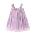 thumbnail image 1 of OSOLU Toddler Girls Sleeveless Star Moon Princess Dress Dance Party Dresses Sundress Breathable Dailywear, 5-6 Years, 1 of 4