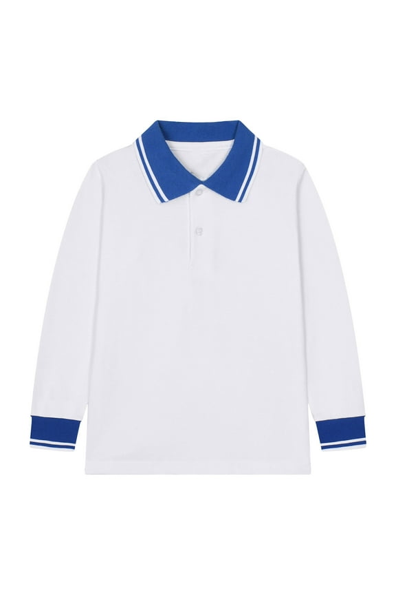 Toddler Kids Boys Girls Long Sleeve Casual Solid Color Polo Shirt Button Closure Fashion Comfortable & Soft Fabric Baby Cozy Dailywear, 10-11 Years