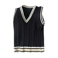 thumbnail image 1 of OSOLU Toddler Kids Boys Girls V Neck Vest Sweater Sleeveless Warm Knitted Pullover Knitwear Tops Birthday Dailywear, 9-10 Years, 1 of 4