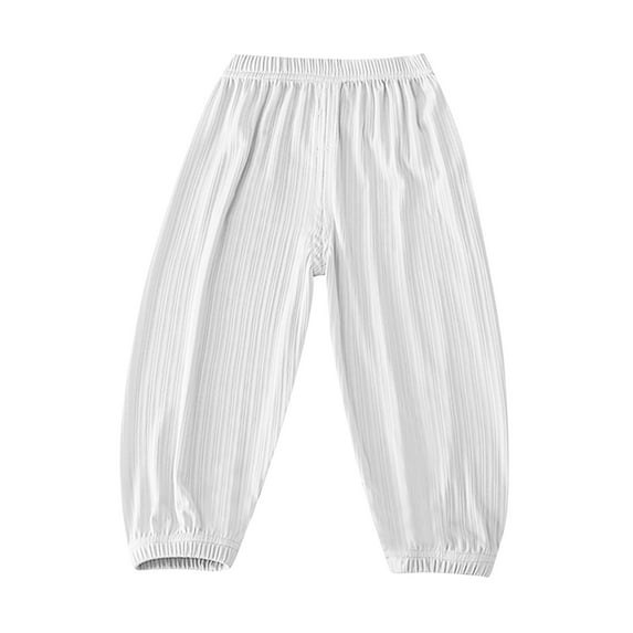OSOLU Toddler Kids Breathable Quicking Dry Pants Unisex Loose Elastic Waist Ankles Baby Birthday Dailywear, 3-4 Years