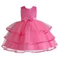 thumbnail image 1 of OSOLU Toddler Kids Girl Dress Summer Sleeveless Bowknot Princess Dress Catwalk Performance Dress Trendy Dailywear, 3-4 Years, 1 of 7
