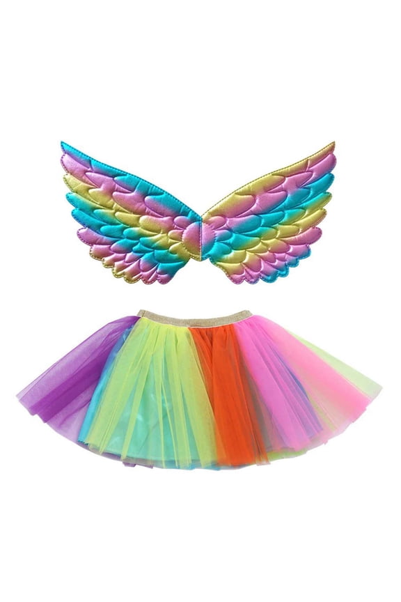 Toddler Kids Girls Ballet Skirts Holiday Party Dance Skirt With Wing Outfits Newborn Classic Dailywear, 9-11 Years