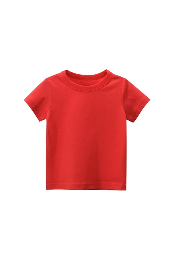 Toddler Kids Girls Boys Short Sleeve Basic T-Shirt Casual Summer Tees Shirt Tops Solid Color Cute Dailywear, 4 Years