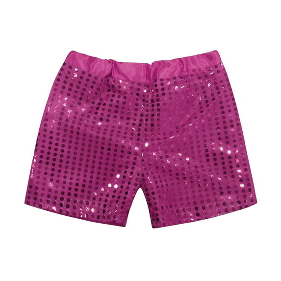 OSOLU Toddler Kids Girls Boys Sparkly Sequins Elastic Waist Birthday Shorts Party Shorts Breathable Dailywear, 7-8 Years