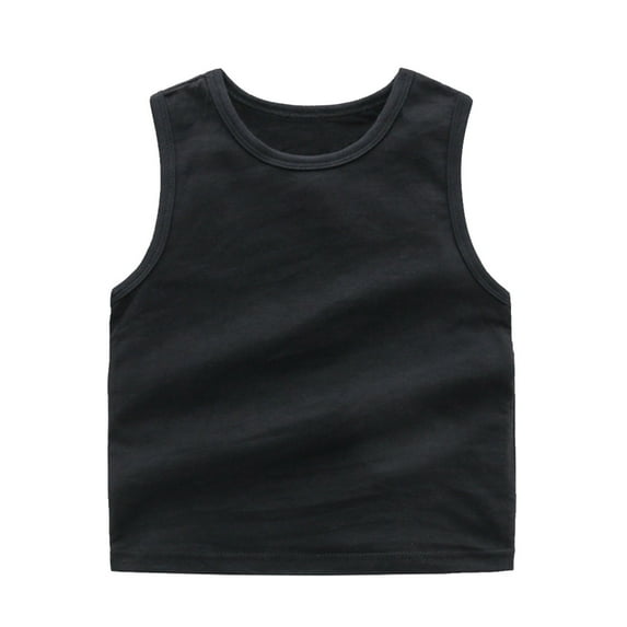 OSOLU Toddler Kids Girls Dance Tank Tops Racerback Crop Tank Tops Solid Color Sleeveless Sports Dance Tops Ballet Gymnastics Dancewear Baby Fashionable Dailywear, 5-6 Years