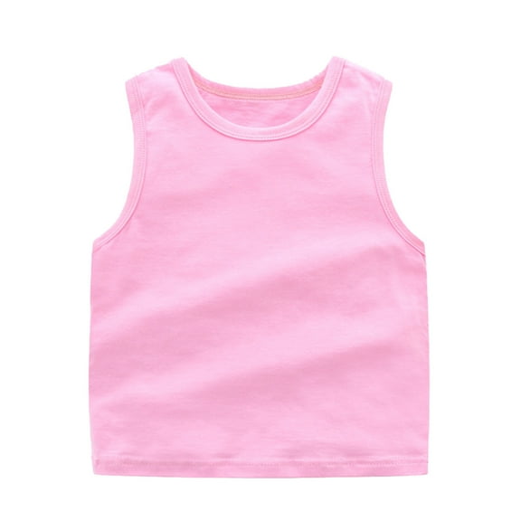OSOLU Toddler Kids Girls Dance Tank Tops Racerback Crop Tank Tops Solid Color Sleeveless Sports Dance Tops Ballet Gymnastics Dancewear Trendy Dailywear, 12-18 Months