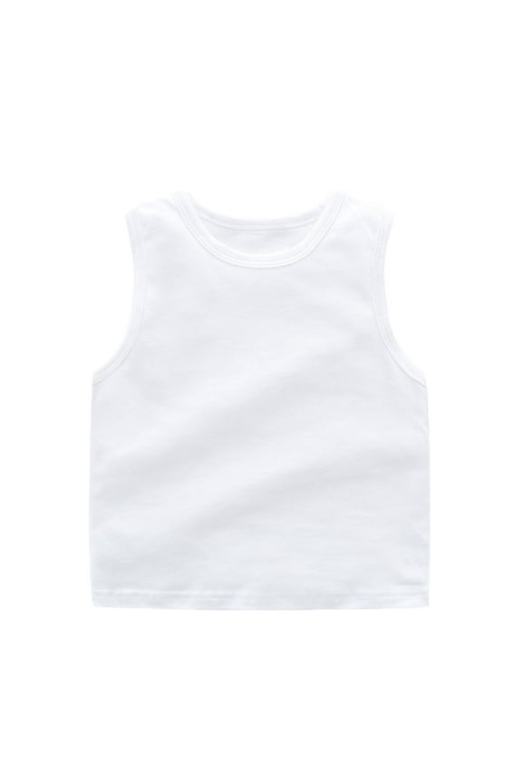 Toddler Kids Girls Dance Tank Tops Racerback Crop Tank Tops Solid Color Sleeveless Sports Dance Tops Ballet Gymnastics Dancewear Birthday Dailywear, 6-7 Years