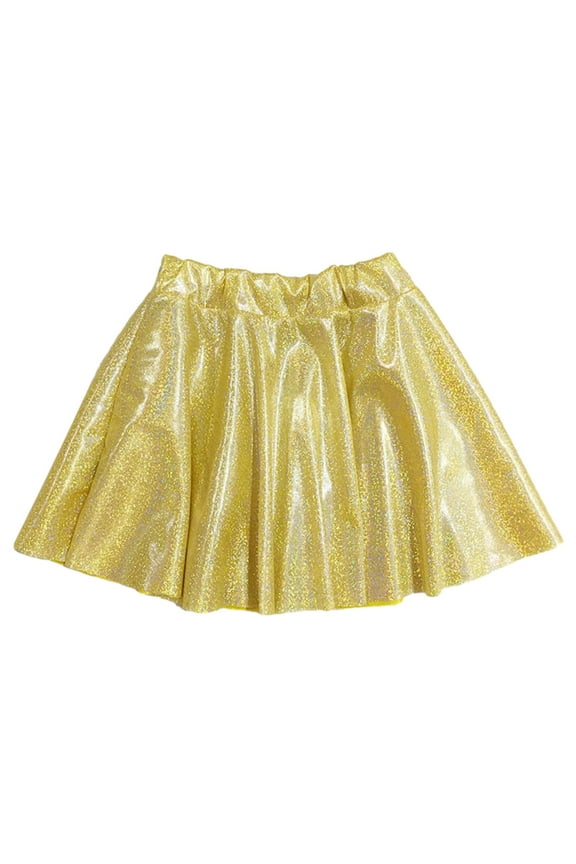 Toddler Kids Holiday Party Colour Blocking Tutu Carnival Dance Performance Skirt Poncho Cheerleader Sequin Pleated Skirt Baby Stylish Dailywear, XXS