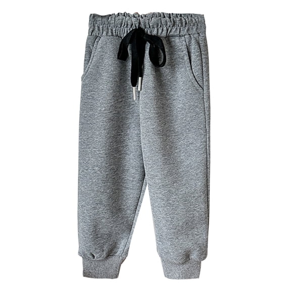 OSOLU Toddler Kids Sweatpants Boys Girls Soft Casual Straight Leg Athletic Pants With Drawstring And Pockets Baby Stylish Dailywear, 18-24 Months