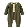 thumbnail image 1 of OSOLU Toddler Knit Sweater Fall Winter New Long Sleeve Cotton Thread Baby Clothes Warm Simple Baby Conjoined Holiday Dailywear, 3-6 Months, 1 of 6