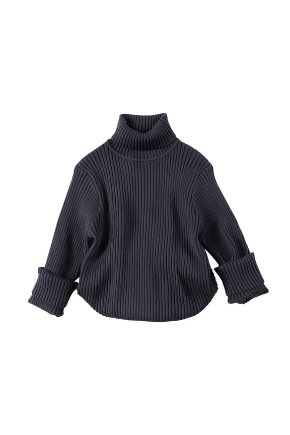 Toddler Neutral Kids Sweater For Boy Girl Winter Furry Turtleneck Tops Warm Newborn Trendy Dailywear, 12-18 Months