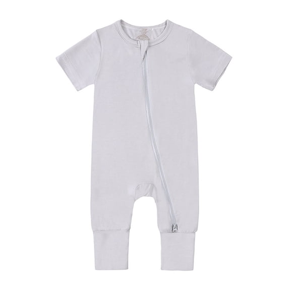 OSOLU Toddler Rompers Footless Pajamas Zipper Short Sleeve Sleeper Jumpsuit Onesie Cozy Nightwear, 3-6 Months