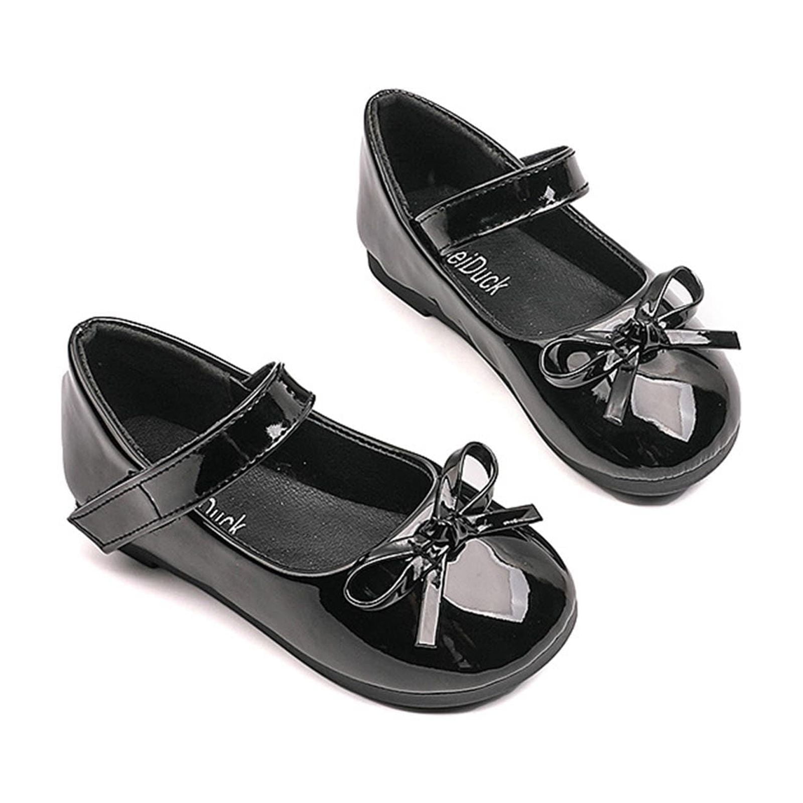 Toddler Spring Autumn Girls Shoes Black Bow Performance Shoes Princess Shoes Baby Classic Footwear, 26