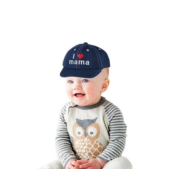 OSOLU Toddler Spring Thin Child Denim Hat LOVE MAMA Tongue Hat For Boys Girls Casual Hat Infants Breathable Dailywear, 1-3 Years
